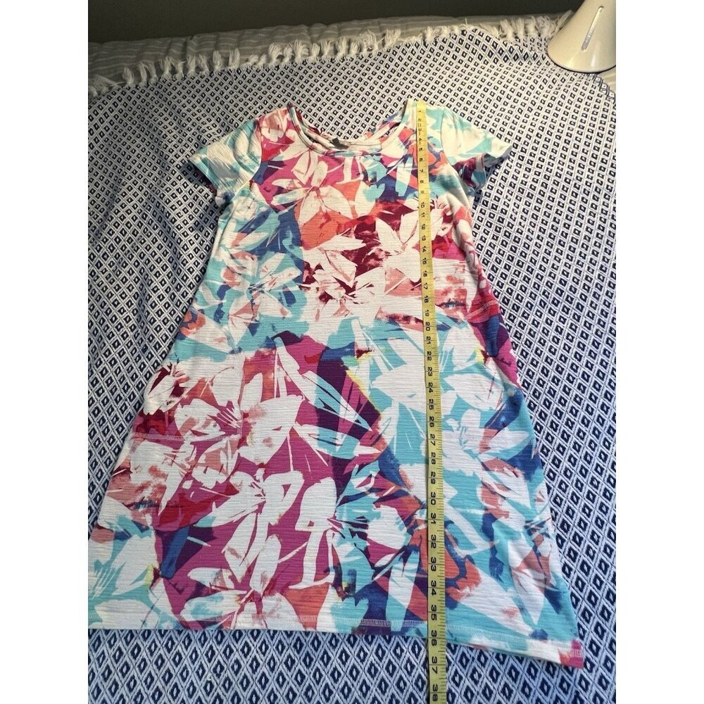 T By Talbots Tropical Stretch Cross Back Dress SZ LG Beach Cruise Resort - Picture 5 of 8